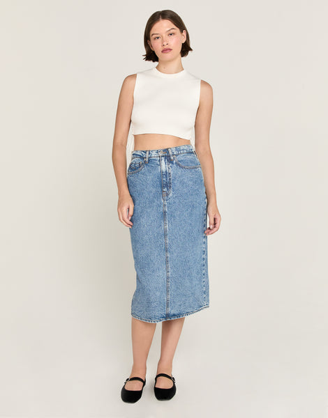 HARLEY High-Rise Midi Skirt in Glendale