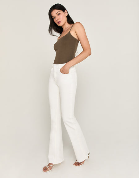 JAN Mid-Rise Slim Flare in Porcelain