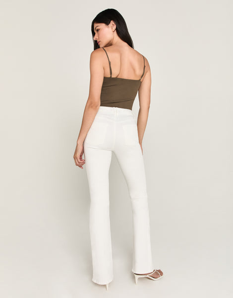 JAN Mid-Rise Slim Flare in Porcelain