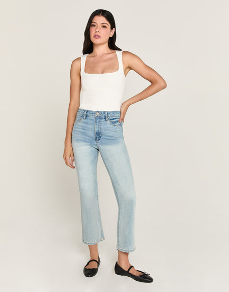 MARLOW Mid Rise Cropped Demi Flare in Sol
