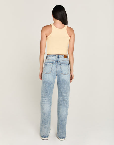 JOLENE High-Rise Mom A-Line Flare in Peace