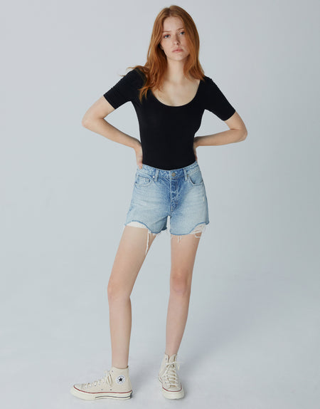 EMMA High-Rise Mom Short in Bow