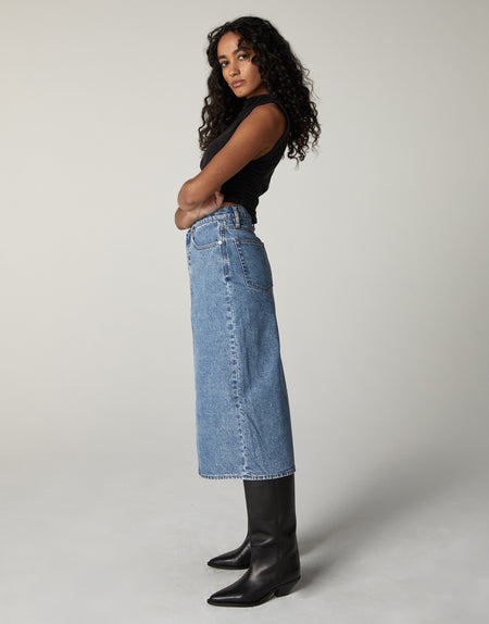 HARLEY High-Rise Midi Skirt in Glendale