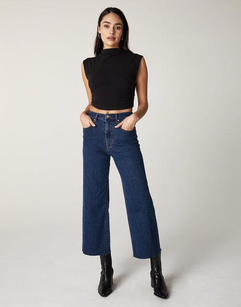 NOEMI High-Rise Cropped Wide Leg in Pacific Coast