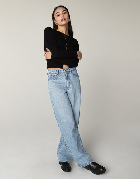 RUMI High-Rise Stacked Wide Leg in Highland