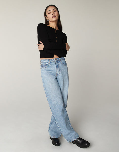 RUMI High-Rise Stacked Wide Leg in Highland