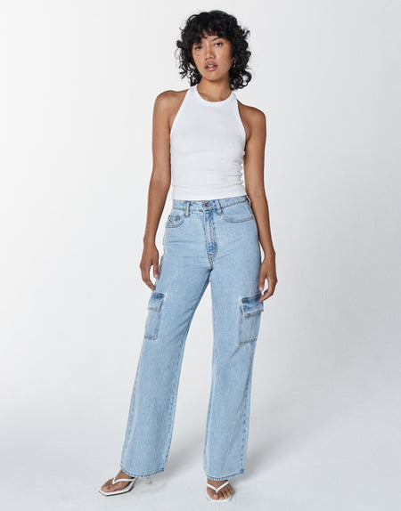 JOLENE High-Rise Cargo Relaxed Flare in Echo Park