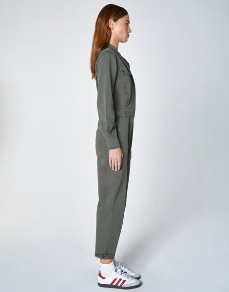 JANNA Funnel Neck Coverall in Kelp