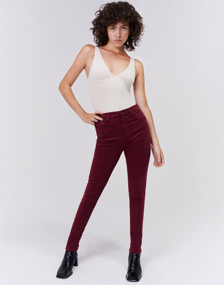 ELLA Sky-High Rise Skinny in Wine