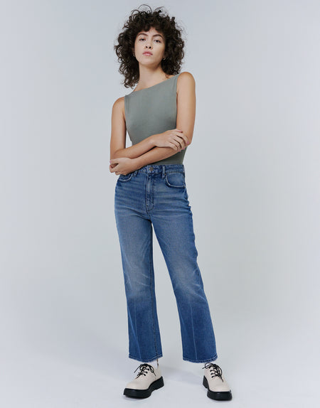 NINA High-Rise Mom Cropped Flare in Praise