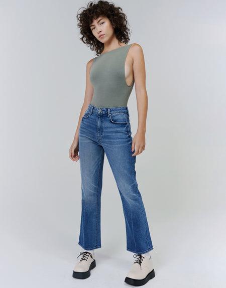 NINA High-Rise Mom Cropped Flare in Praise