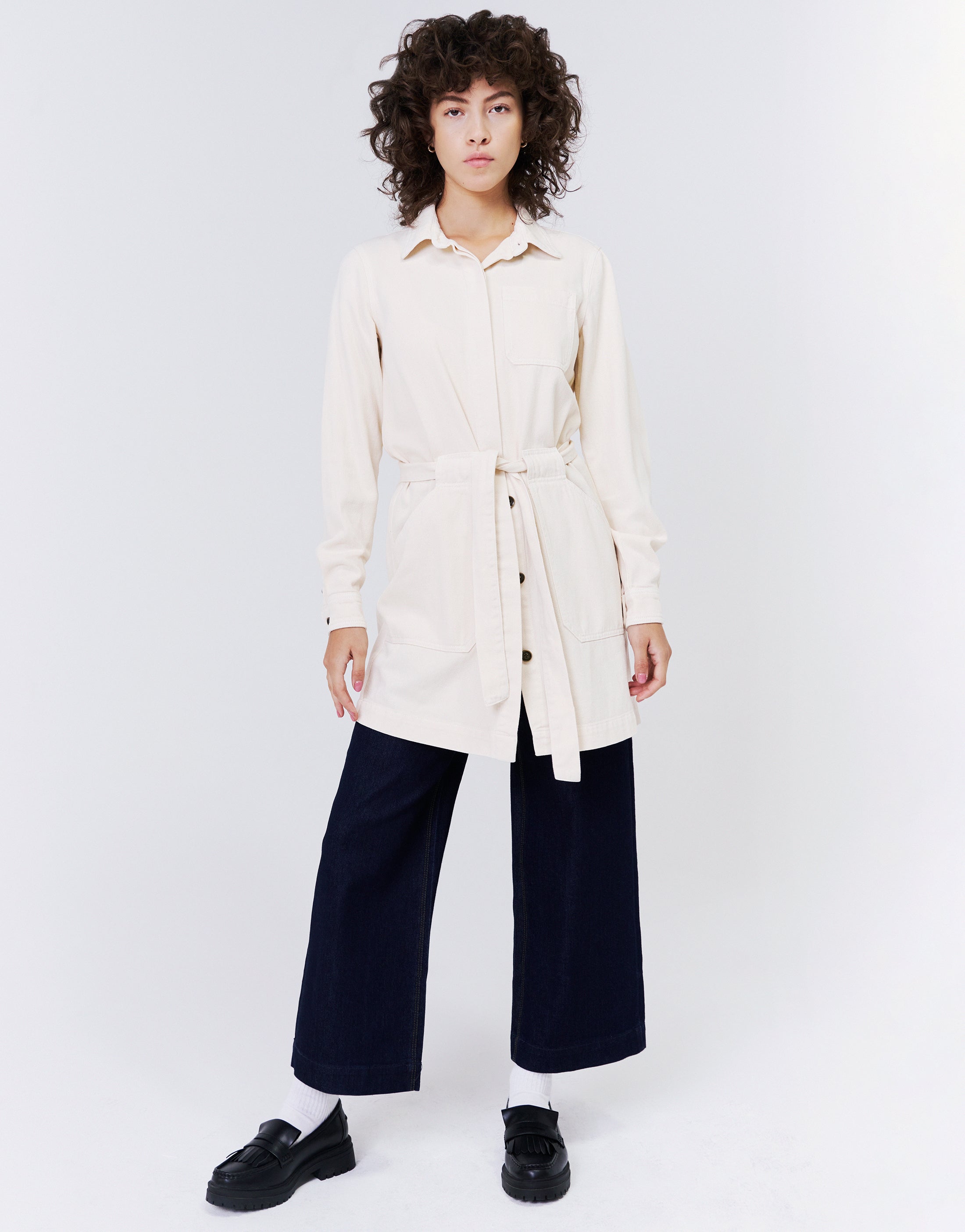 convertible shirt dress VESTIDO Shirt Dress with Removable Sleeves XS / White