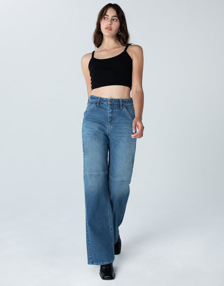 JOLENE High Rise Mom A-Line Flare in Everlong