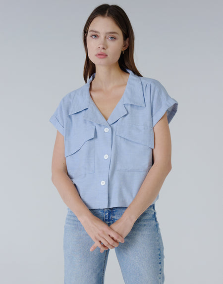 JORDYN Cuffed Dolman Sleeve Shirt in Prism