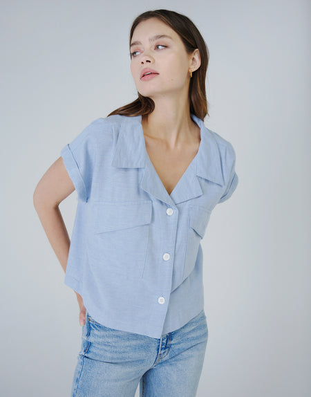 JORDYN Cuffed Dolman Sleeve Shirt in Prism