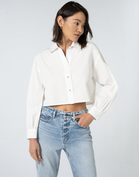 ANA Cropped Shirt in Whisper