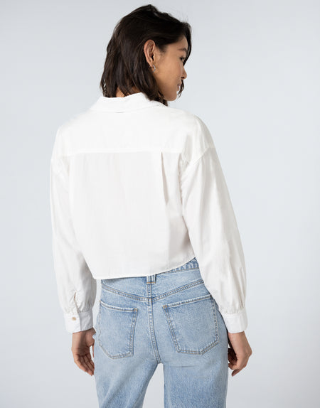 ANA Cropped Shirt in Whisper