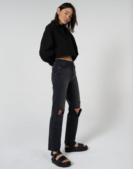 WILLA High Rise Mom Fit Straight Leg in Ramble