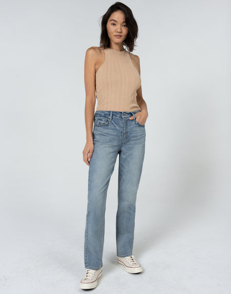 WILLA High Rise Mom Fit Straight Leg in Rotor